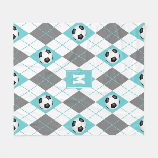 Türkisgraue Raute Fleecedecke (Vorderseite (Horizontal))