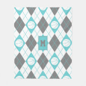 Türkisgraue Raute zum Thema Basketball Fleecedecke (Vorderseite)