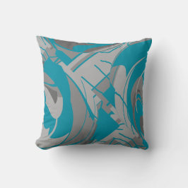 Türkisgraue Shades Charcoal Lush Blätter Design Kissen