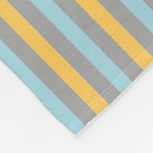 Türkisgraue und gelbe Streifen Fleecedecke (Ecke)