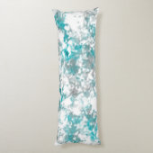 Türkisgraue und weiße Marmorstruktur Seitenschläferkissen (Rückseite (Vertikal))