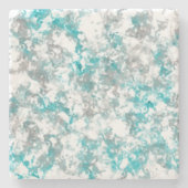Türkisgraue und weiße Marmorstruktur Steinuntersetzer (Vorderseite)