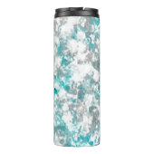 Türkisgraue und weiße Marmorstruktur Thermosbecher (Rückseite)