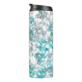 Türkisgraue und weiße Marmorstruktur Thermosbecher (Nach rechts gedreht)