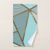 Türkisgrün Blau und Bronze Geometrie Badhandtuch Set (Handtuch)