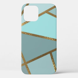 Türkisgrün Blau und Bronze Geometrie Case-Mate iPhone Hülle