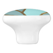 Türkisgrün Blau und Bronze Geometrie Keramikknauf (Seitenansicht)