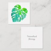Türkisgrün Monstera Leaf Mitteilungskarte (Vorne/Hinten)