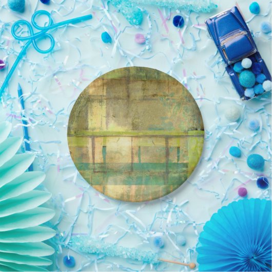 Türkisgrün und Abstrakt gestrichen Pappteller (Party)