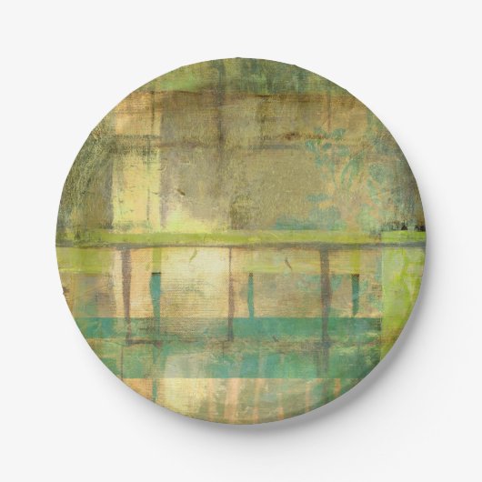 Türkisgrün und Abstrakt gestrichen Pappteller (Vorderseite)