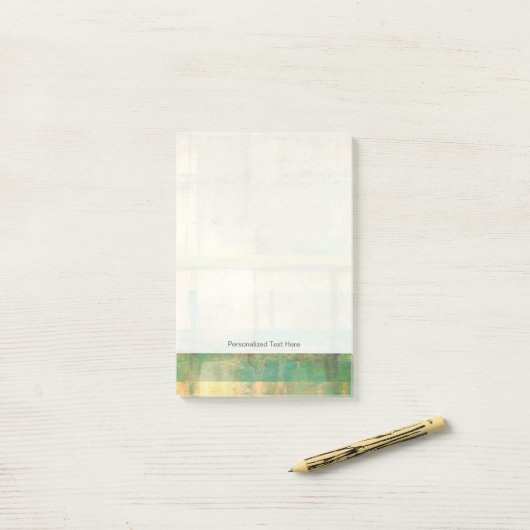 Türkisgrün und Abstrakt gestrichen Post-it Klebezettel (Auf Schreibtisch)