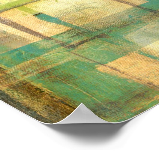 Türkisgrün und Abstrakt gestrichen Poster (Ecke)