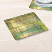 Türkisgrün und Abstrakt gestrichen Rechteckiger Pappuntersetzer (angewinkelt)