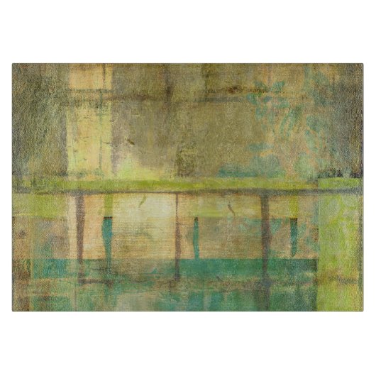 Türkisgrün und Abstrakt gestrichen Schneidebrett (Vorderseite)