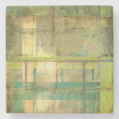 Türkisgrün und Abstrakt gestrichen Steinuntersetzer (Vorderseite)