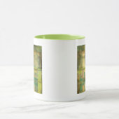 Türkisgrün und Abstrakt gestrichen Tasse (Zentrum)