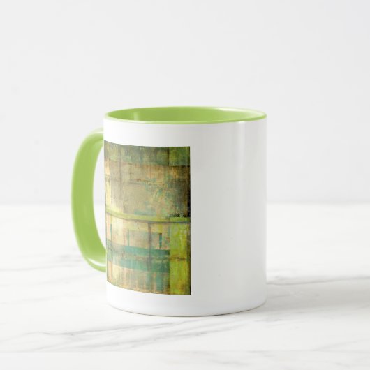 Türkisgrün und Abstrakt gestrichen Tasse (Vorderseite Links)