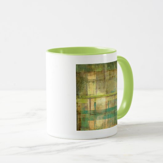 Türkisgrün und Abstrakt gestrichen Tasse (VorderseiteRechts)