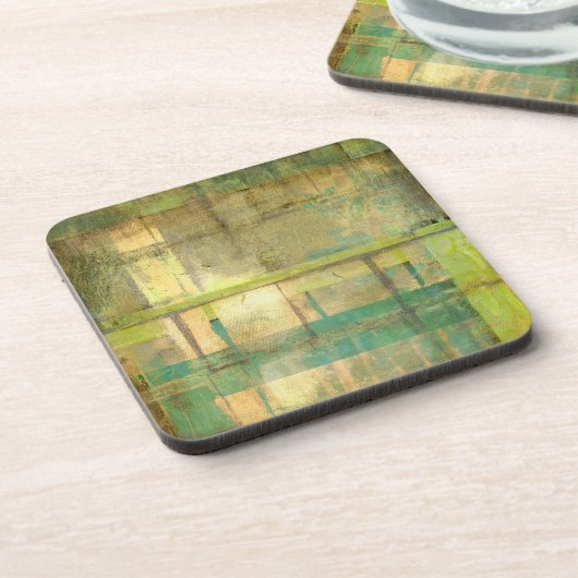 Türkisgrün und Abstrakt gestrichen Untersetzer (Linke Seite)