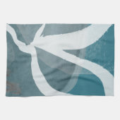 Türkisgrün und Abstraktes Weiß Geschirrtuch (Horizontal)