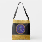 Türkisgrün und blau mit lila Kolibri Tragetaschen Mit Langen Trägern (Rückseite)