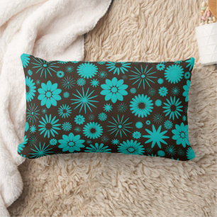 Türkisgrün und braunes Muster Lendenkissen