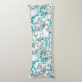 Türkisgrün und weiß abstrakt seitenschläferkissen (Vorderseite Vertikal)