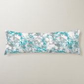 Türkisgrün und weiß abstrakt seitenschläferkissen (Vorderseite)