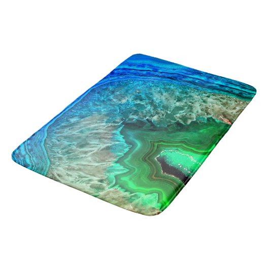Türkisgrüne Agate Mineral Gemstone Badematte (Schrägansicht)
