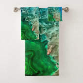 Türkisgrüne Agate Mineral Gemstone Badhandtuch Set (Insitu)