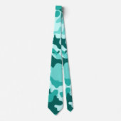 Türkisgrüne Camouflage Neck Tie Krawatte (Vorderseite)