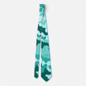 Türkisgrüne Camouflage Neck Tie Krawatte (Rückseite)