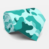 Türkisgrüne Camouflage Neck Tie Krawatte (Gerollt)