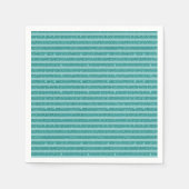 Türkisgrüne Glitteroptik horizontale Streifen Serviette (Vorderseite)