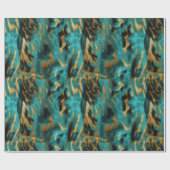Türkisgrüne Golddecke Geschenkpapier (Flach)