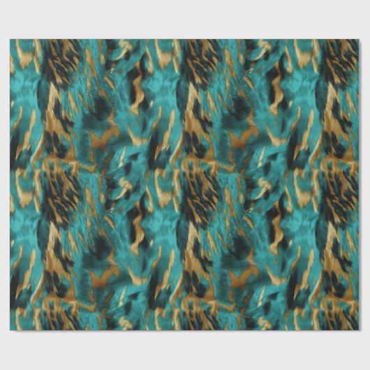Türkisgrüne Golddecke Geschenkpapier (Flach)