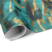 Türkisgrüne Golddecke Geschenkpapier (Rolleneckpunkt)