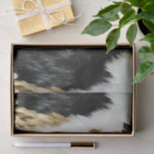 Türkisgrüne goldfarbene Schwarz-weiße Kuhide Seidenpapier (Geschenk)