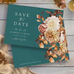 Türkisgrüne Herbstblätter Termin vormerken Save The Date
