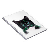 Türkisgrüne Mit Augen Katze Notizblock (Rechte Seite)