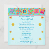 Türkisgrüne Patchwork Quilt Block Art Einladung (Rückseite)