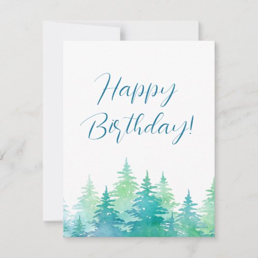 Türkisgrüne Wasserfarbe Karte (Vorderseite)