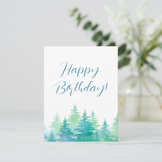 Türkisgrüne Wasserfarbe Karte (Stehend Vorderseite)