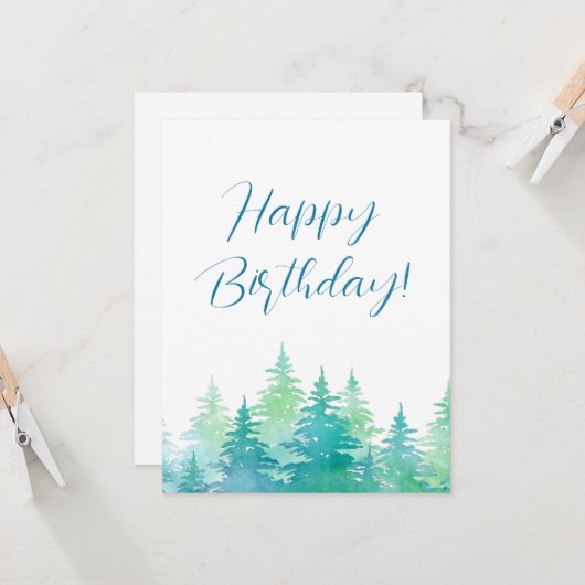 Türkisgrüne Wasserfarbe Karte (Vorderseite/Rückseite Beispiel)