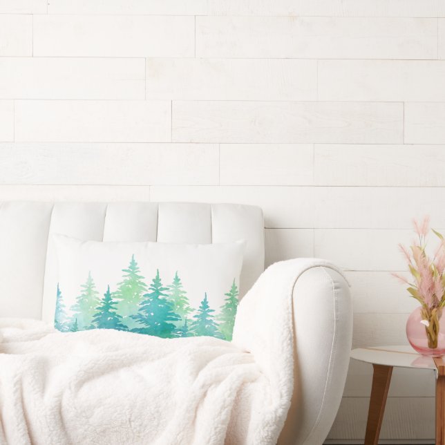 Türkisgrüne Wasserfarbe Lendenkissen (Liege)