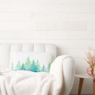 Türkisgrüne Wasserfarbe Lendenkissen