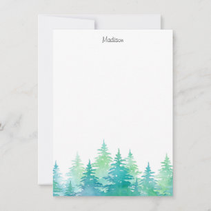 Türkisgrüne Wasserfarbe Mitteilungskarte