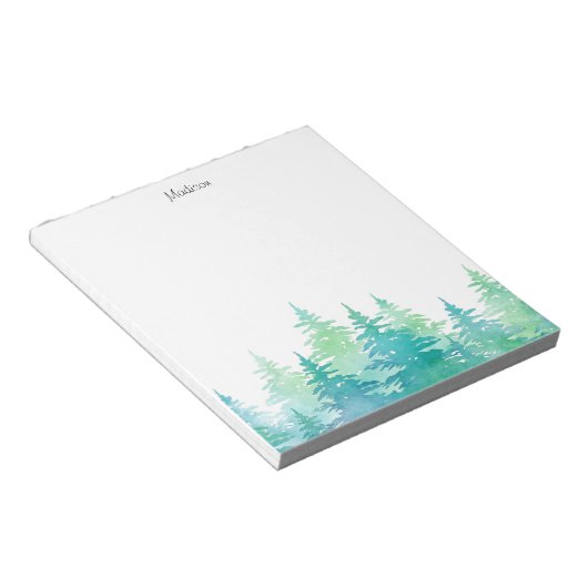 Türkisgrüne Wasserfarbe Notizblock (angewinkelt)