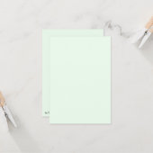 Türkisgrüne weiche, helle, weiße Pastellfarben Karte (Vorderseite/Rückseite Beispiel)