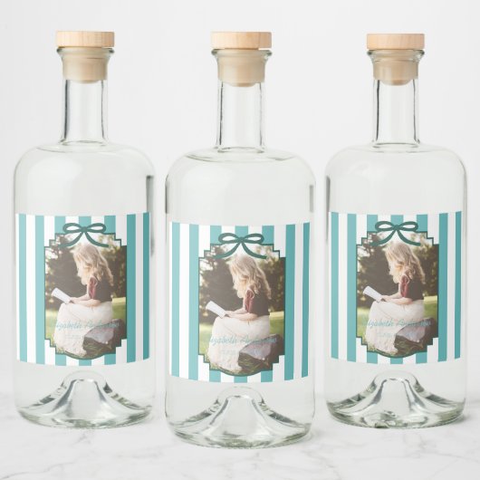 Türkisgrüner Abschluss Alkoholflaschenetikett (Flaschen)